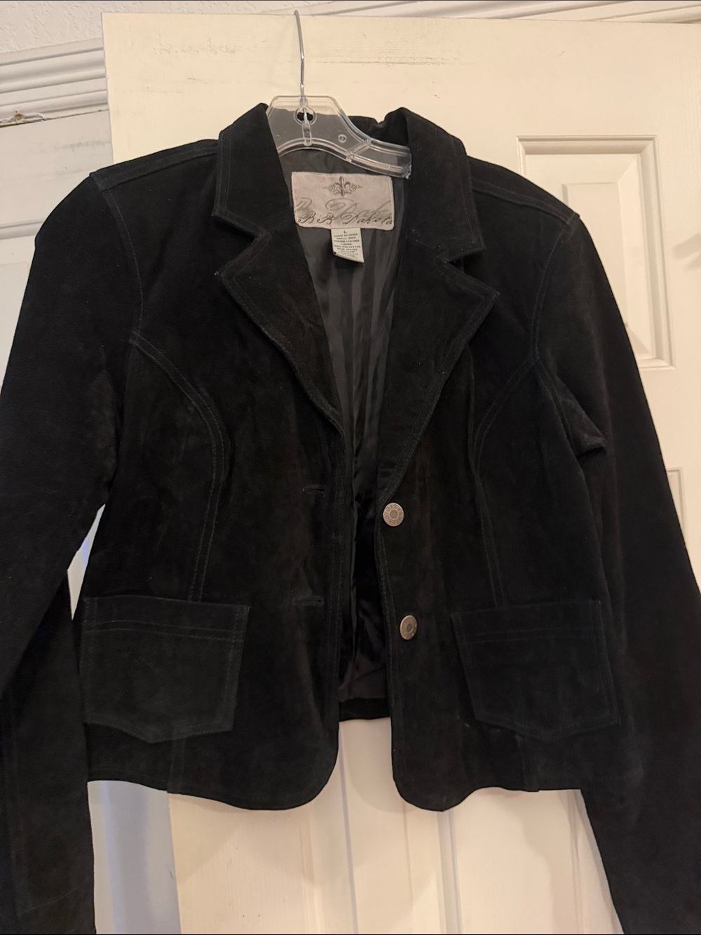 BB Dakota Black Western Gorgeous Suede Leather jacket blazer L